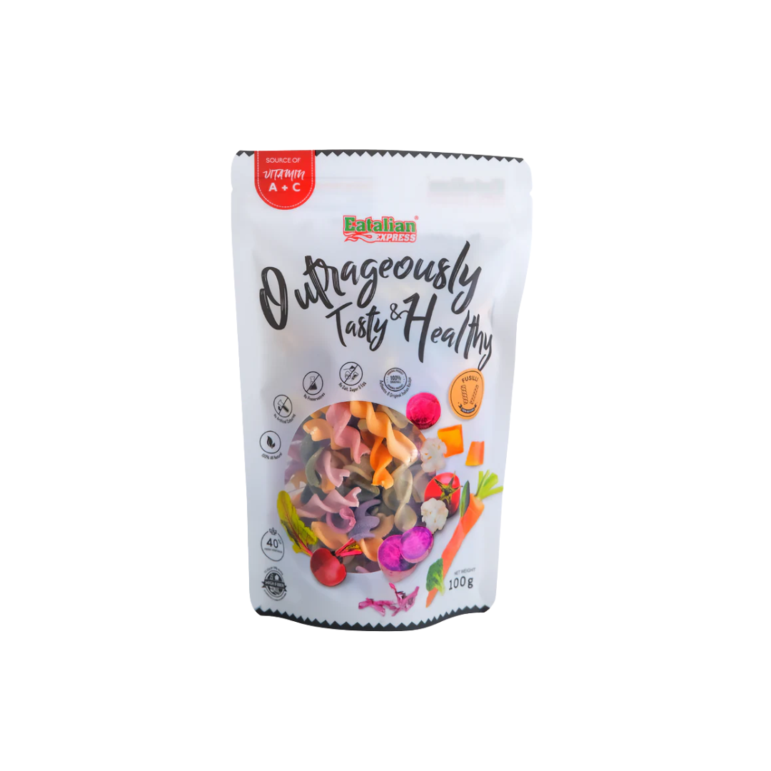 Eatalian Express Veggie Pasta – Fun Shapes with Natural Veggies for Kids - Fusilli