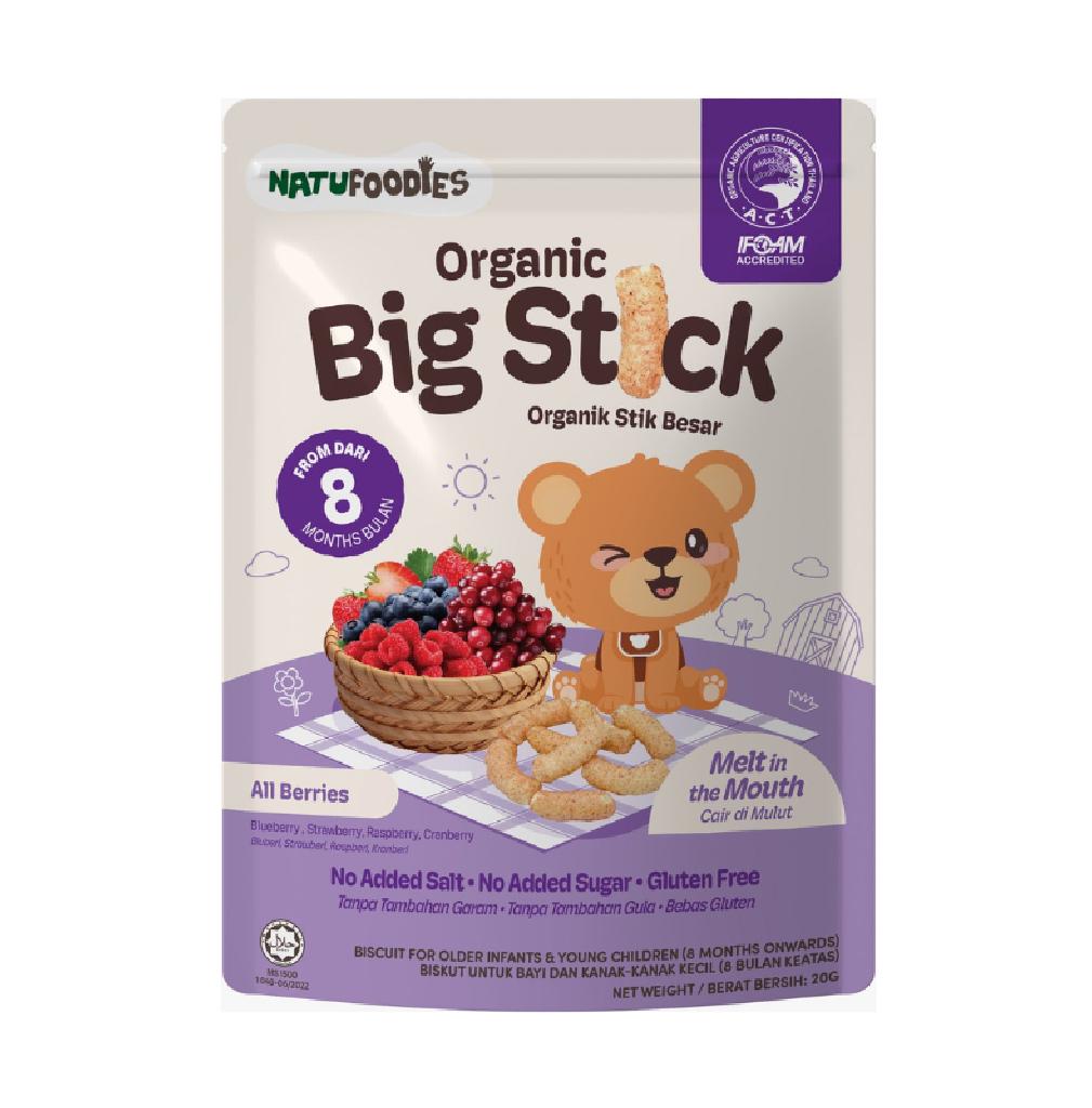 Natufoodies Organic Big Stick 20g – healthy finger food snack for babies 8 months and above in Singapore