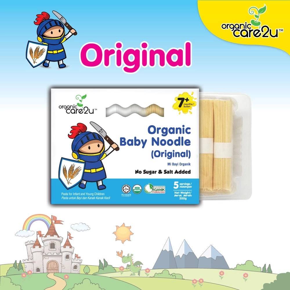 Organic Care2U Organic Baby Noodle Original 200g – Halal-certified baby noodles for 7 months+ in Singapore