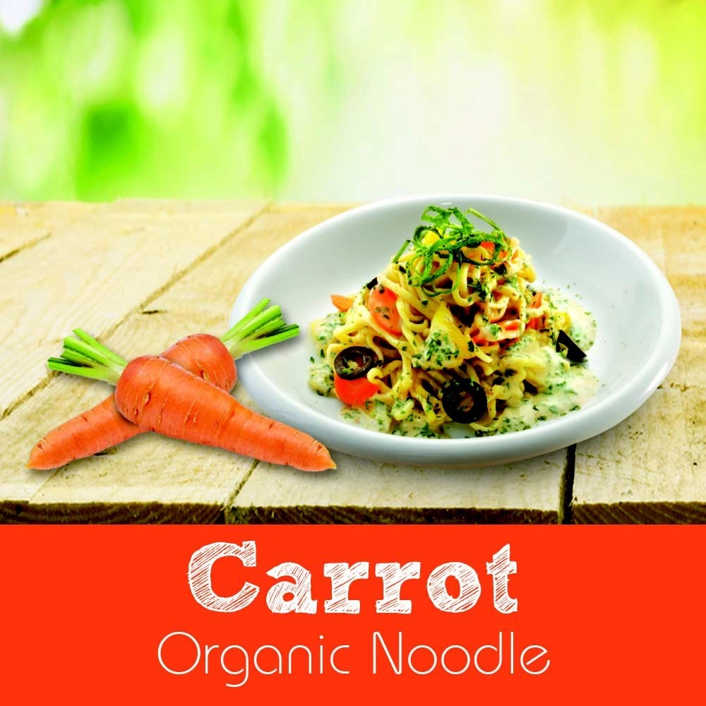 Organic Care2U Carrot Noodles 200g – healthy, soft-texture noodles for adults and elderly in Singapore
