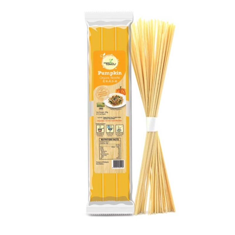 Organic Care2U Pumpkin Noodles 200g – healthy, soft-texture noodles for adults and elderly in Singapore