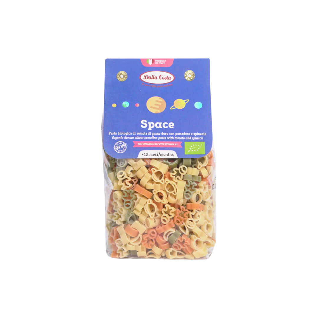 Dalla Costa Pasta Baby & Kids Fun Shape Veggie Pasta [200] - Space | No Additives | Healthy Italian Pasta
