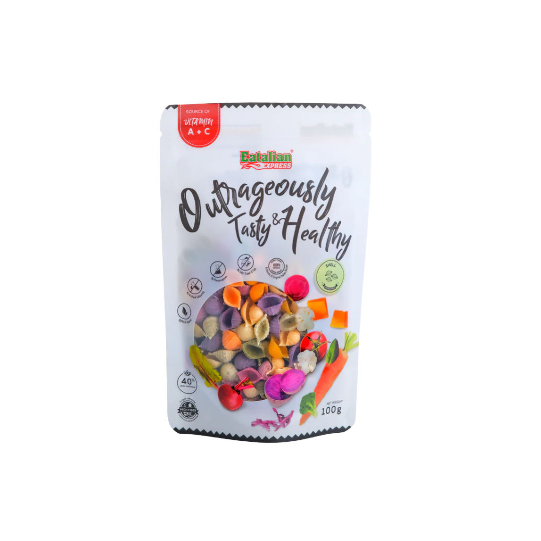 Eatalian Express Halal Veggie Pasta – Fun Shapes with Natural Veggies for Kids - Shell