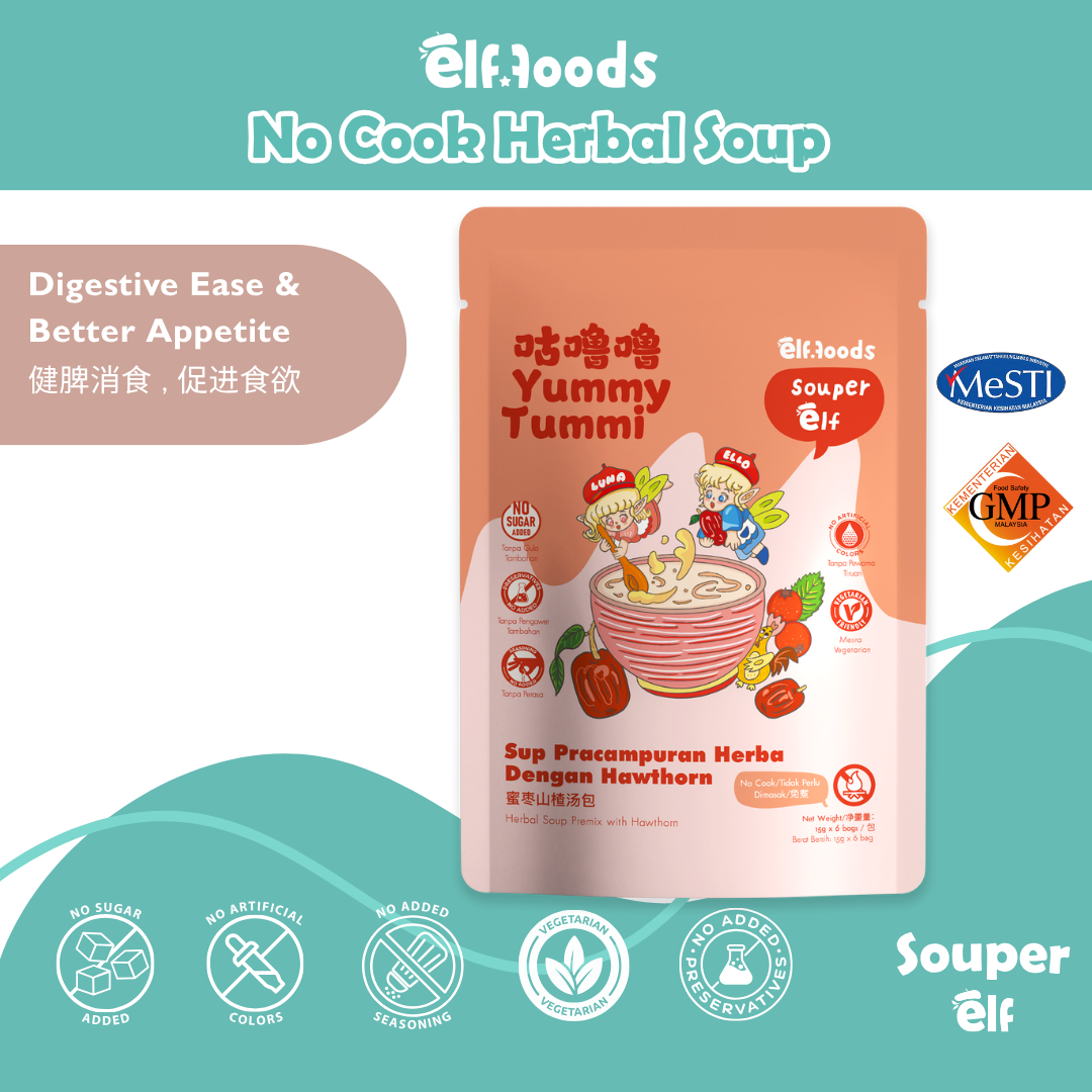 Elffoods YummyTummi herbal soup with malt and hawthorn for digestion.