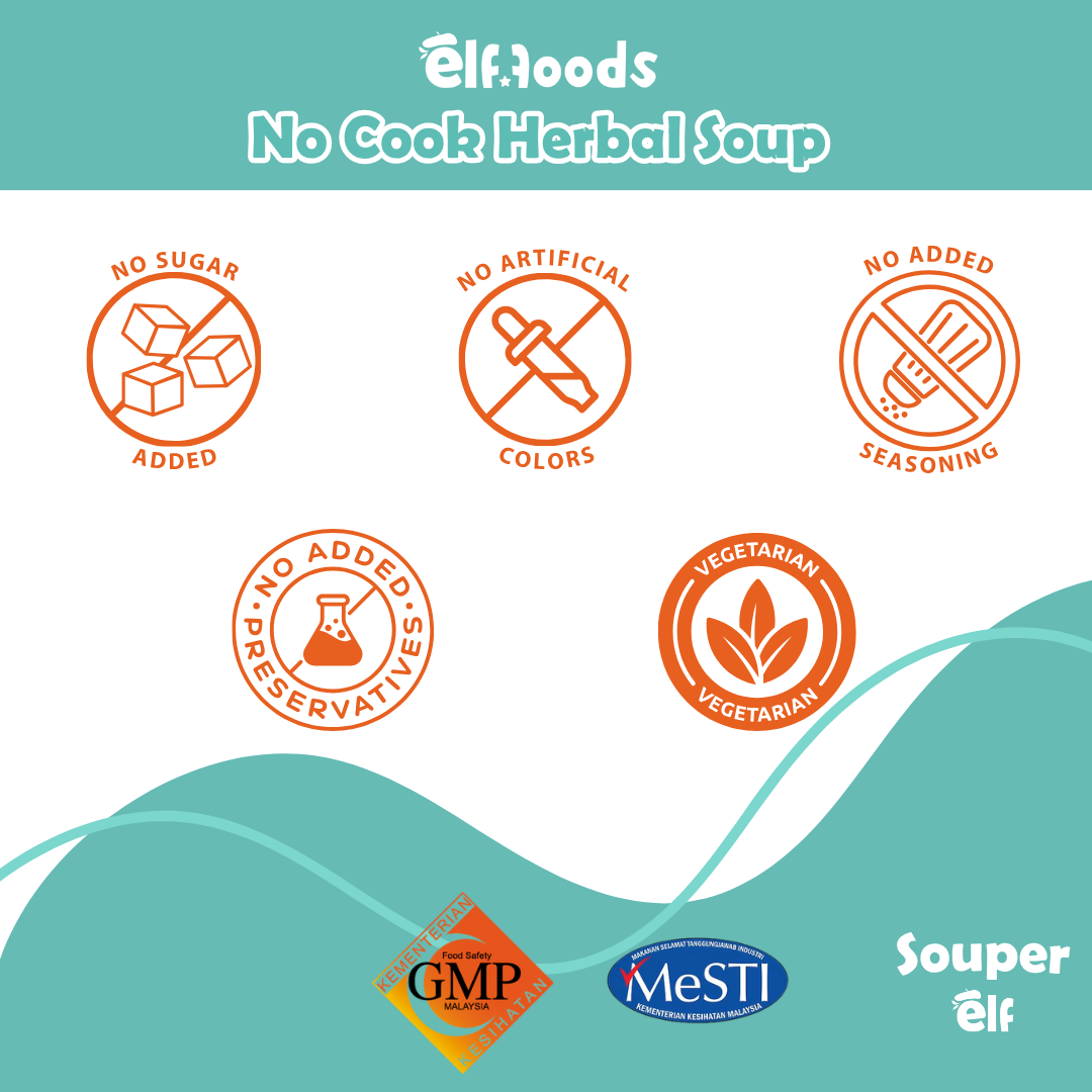 Elf Foods TallieHop herbal soup with codonopsis and longan for kids’ growth.