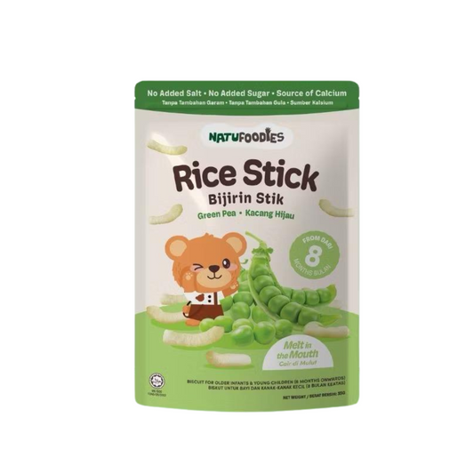 Natufoodies Rice Stick [35g] - Green Peas