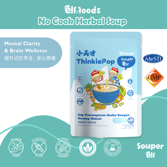 Elffoods ThinkiePop herbal soup with walnuts and red dates for focus