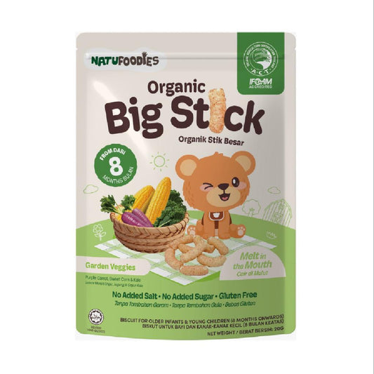 Natufoodies Organic Big Stick 20g – healthy finger food snack for babies 8 months and above in Singapore