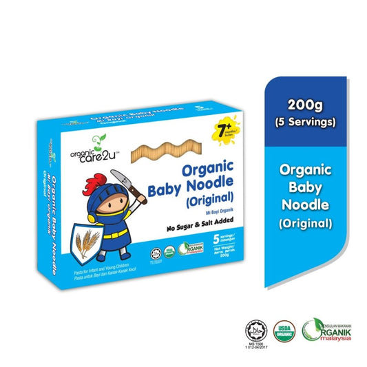Organic Care2U Organic Baby Noodle Original 200g – Halal-certified baby noodles for 7 months+ in Singapore