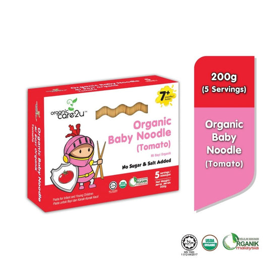 Organic Care2U Organic Baby Noodle Tomato 200g – Halal-certified baby noodles for 7 months+ in Singapore