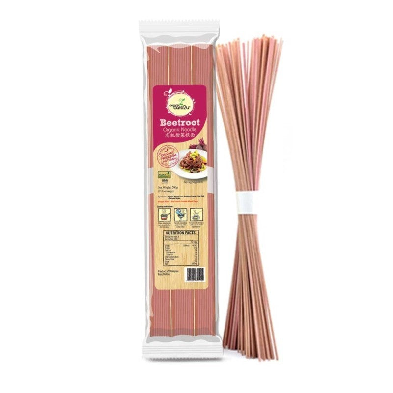 Organic Care2U Beetroot Noodles 200g – healthy, soft-texture noodles for adults and elderly in Singapore