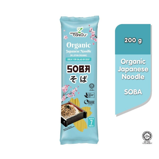 Organic Care2U Japanese Soba Noodles 200g – Halal-certified, heart-healthy noodles for adults and seniors in Singapore